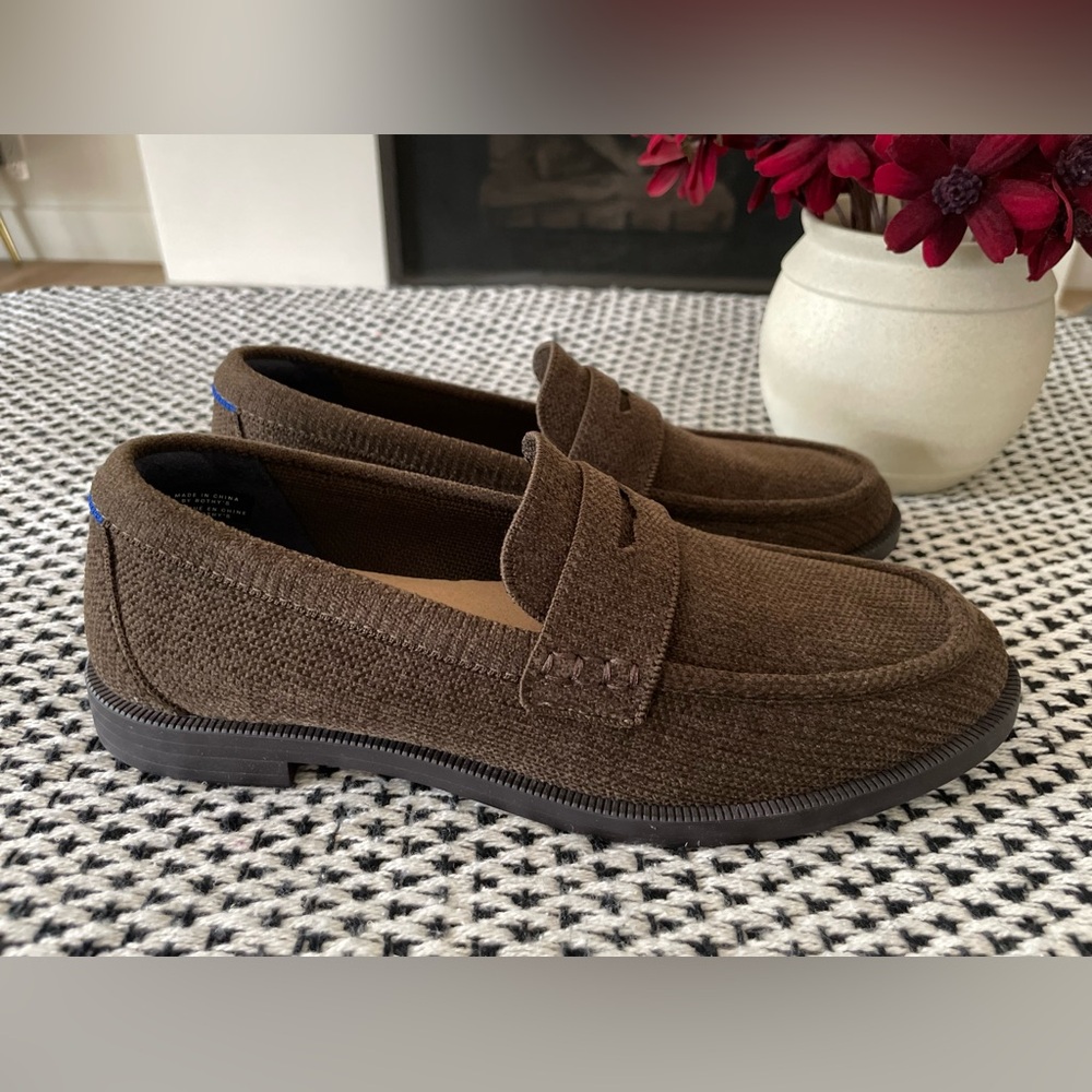 New Rothy’s Penny Loafer Revelvet Brown Womens Size 7.5 - Picture 2 of 10